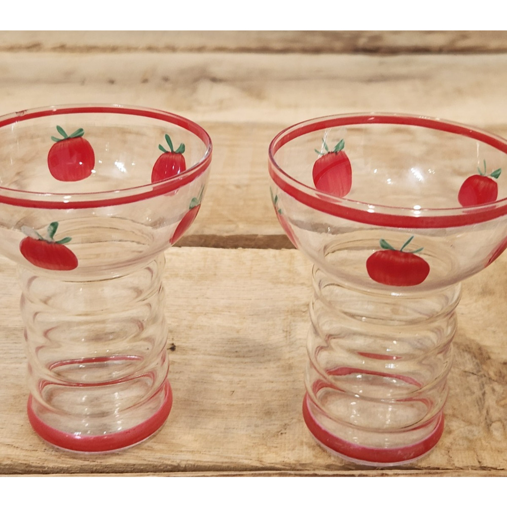 Vintage Dunbar Aramis Ring Tomato Juice Glass Set of 2 Approx 4 inches tall - Picture 9 of 16